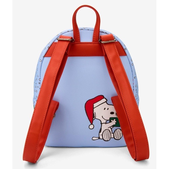 Loungefly Peanuts Snoopy & Woodstock Snowing Christmas Holiday Backpack NWT‎ - Picture 3 of 4